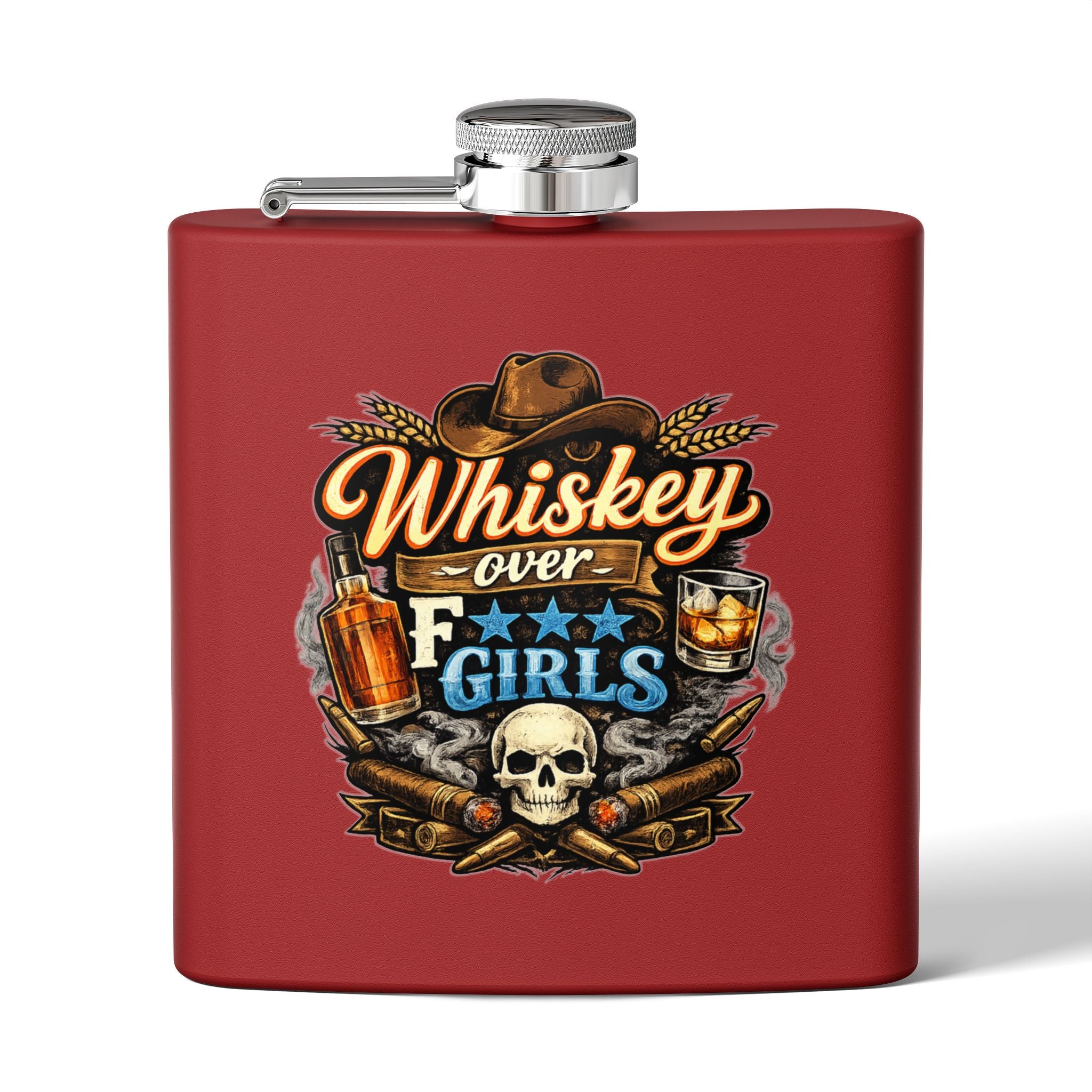 Whiskey Over Fk Girls Flask