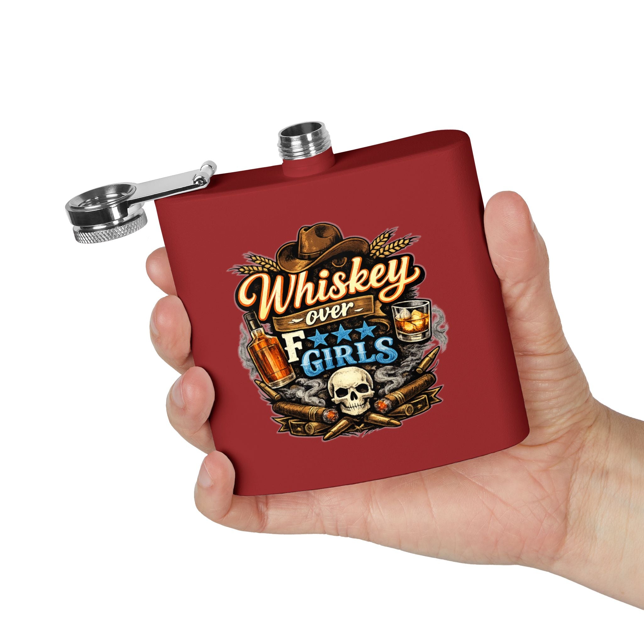 Whiskey Over Fk Girls Flask