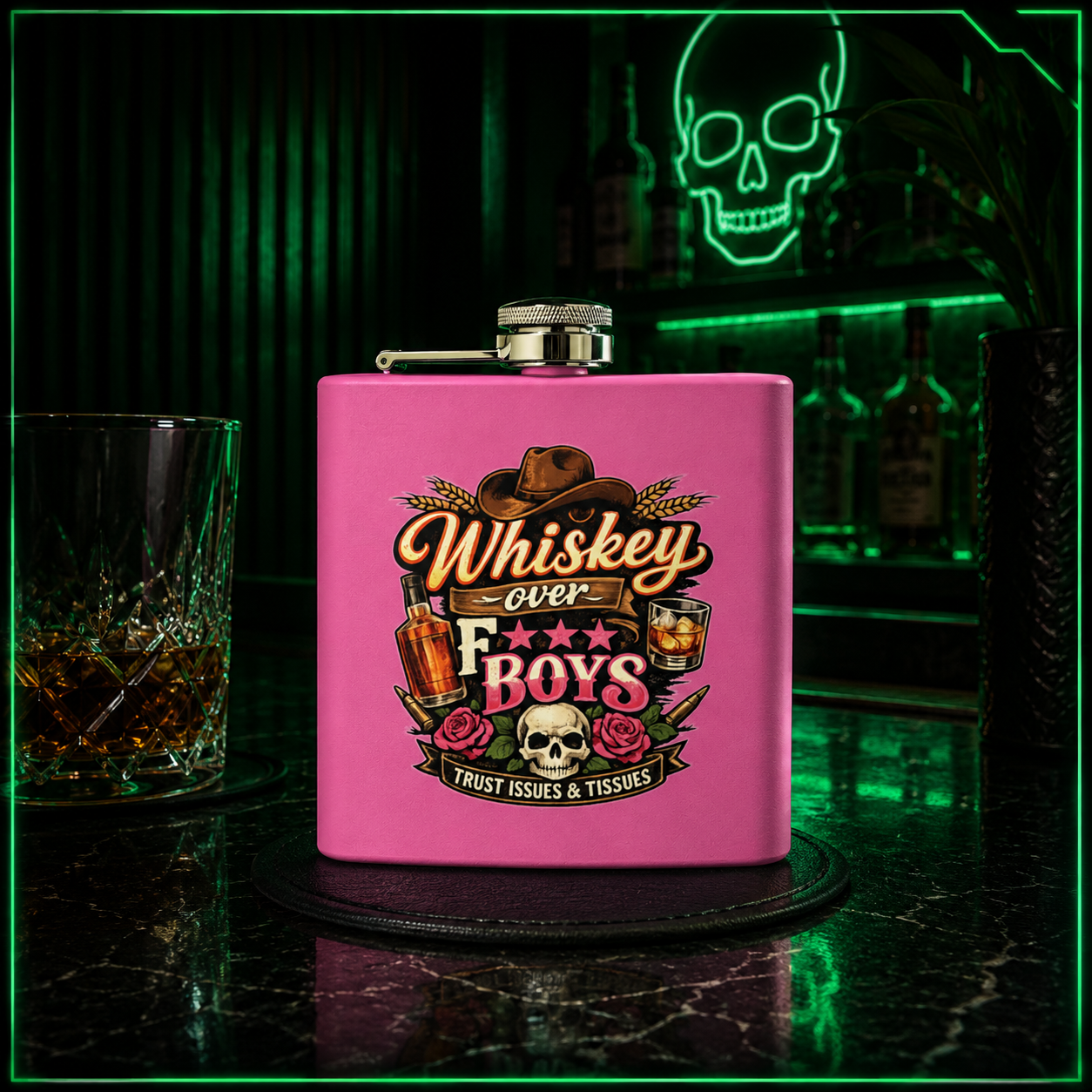 Whiskey Over Fk Boys Flask