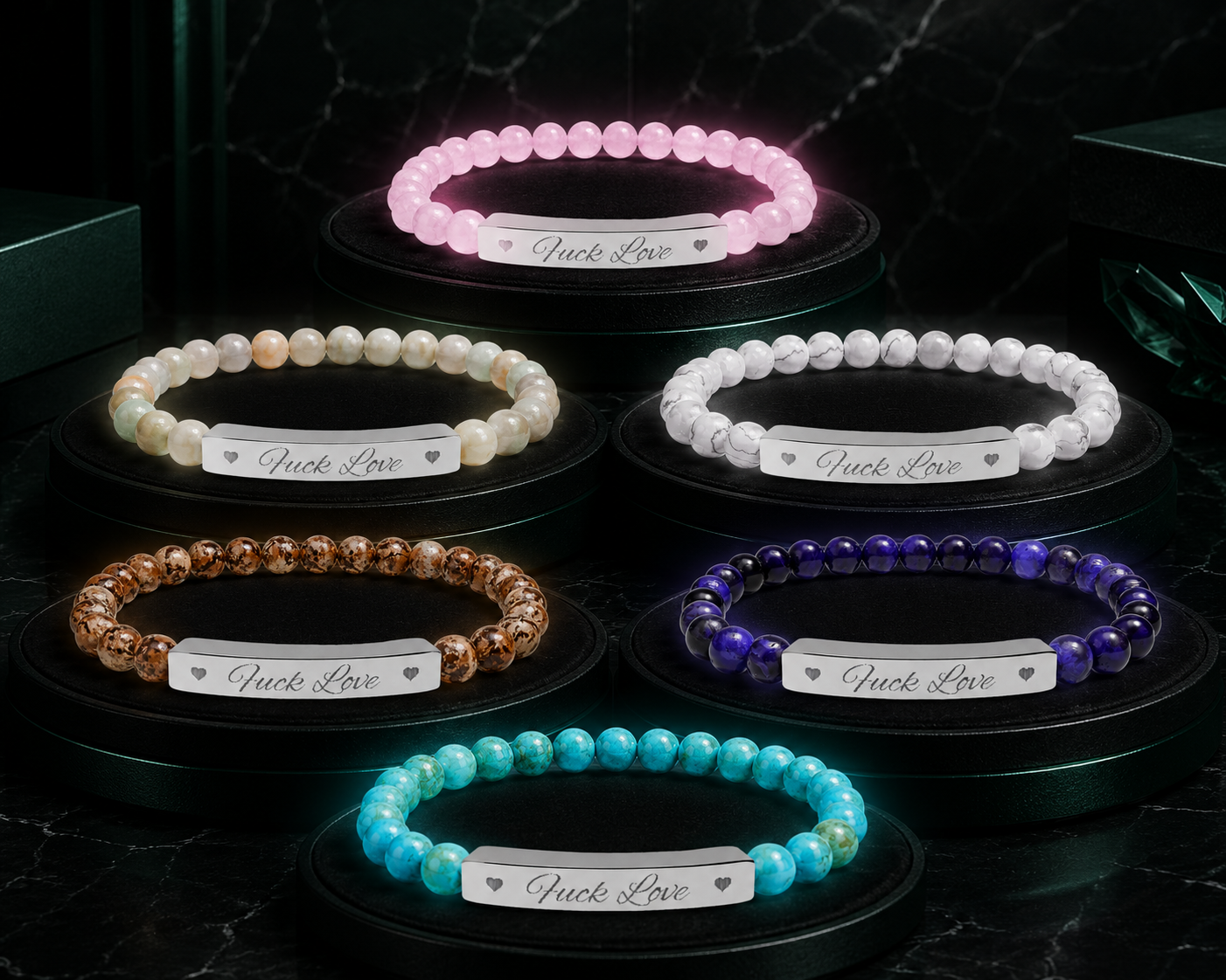 Fuck Love Crystal Bracelet